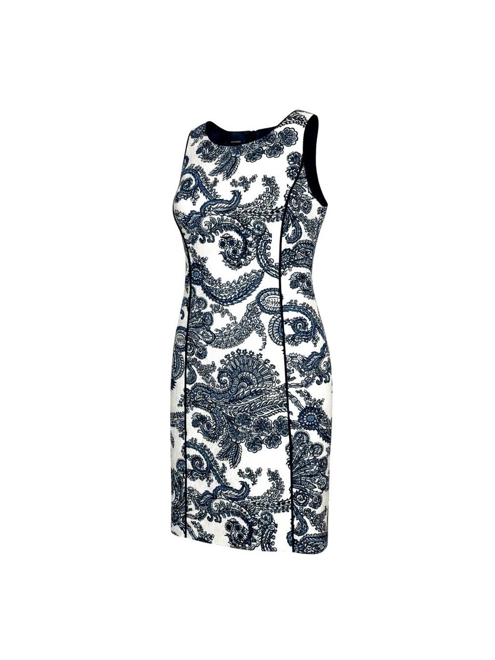 Talbots Women's Sz 4 Cotton Blend Paisley Sheath Dress Sleeveless Career Office